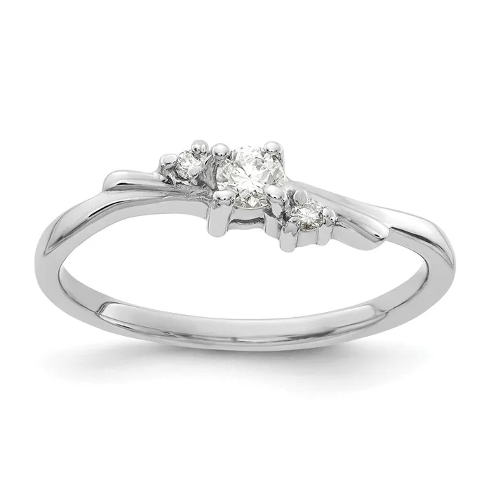 Goldiacom Rings 14k White Gold VS Real Diamond ring