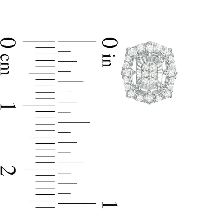 Goldia Earrings 025 CT TW Composite Diamond Octagonal Frame Stud Earrings in 14K White Gold Goldia Earrings 025 CT TW Composite Diamond Octagonal Frame Stud Earrings in 14K White Gold