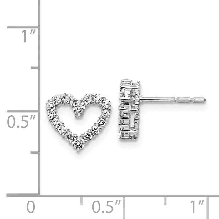 Goldia Earrings 14k White Gold Real Diamond Heart Earrings
