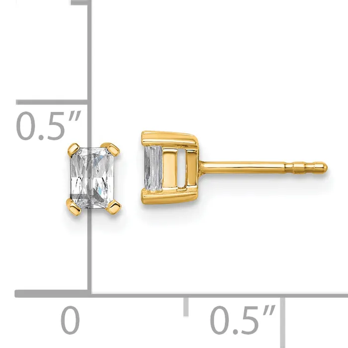 Goldia Earrings 14k Yellow Gold 12 ctw Certified Lab Grown Diamond VSSI G Radiant 4 Prong Heavy Wt Stud Earrings