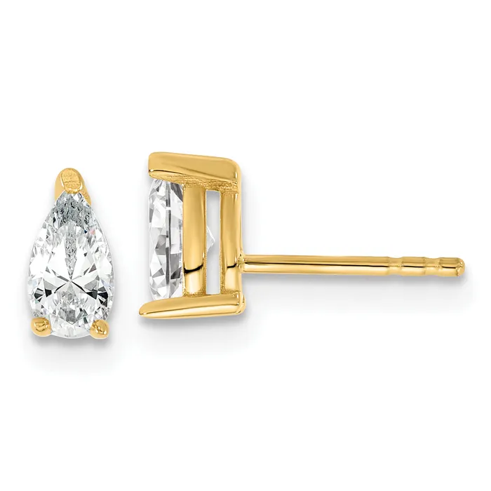 Goldia Earrings 14k Yellow Gold 23 ctw Lab Grown Diamond VSSI G Pear 4 Prong Heavy Wt Stud Earrings Goldia Earrings 14k Yellow Gold 23 ctw Lab Grown Diamond VSSI G Pear 4 Prong Heavy Wt Stud Earrings