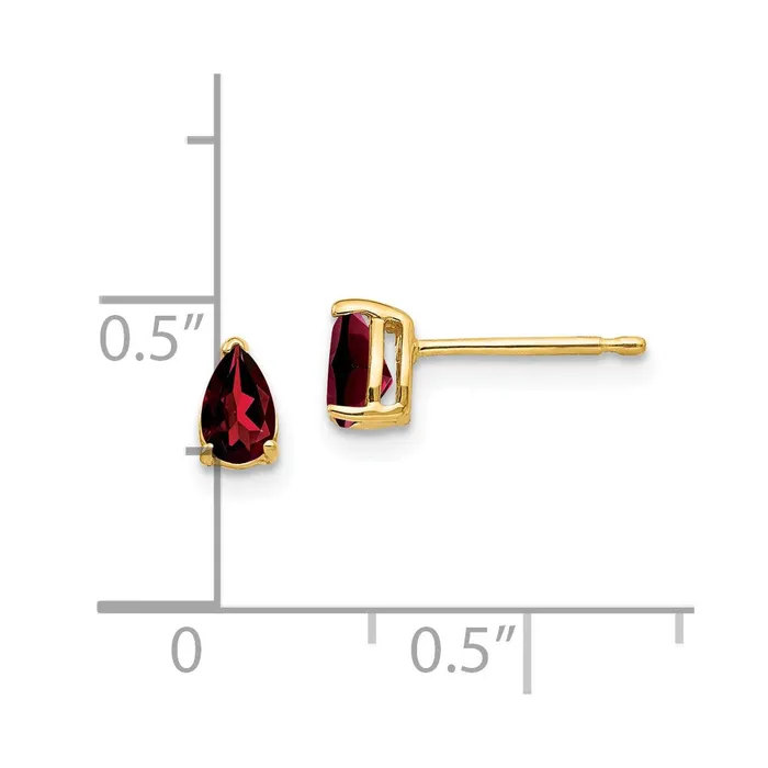 Goldia Earrings 14k Yellow Gold 5x3mm Pear Garnet Earrings