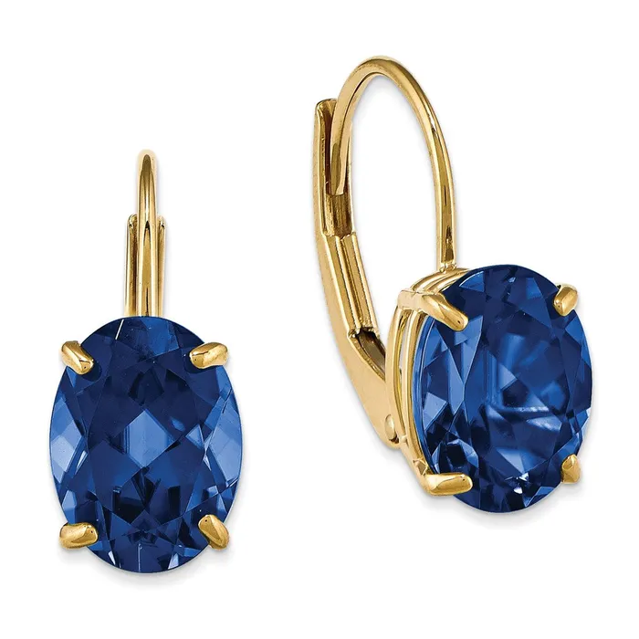 Goldia Earrings 14k Yellow Gold Tsavorite oval leverback Earrings