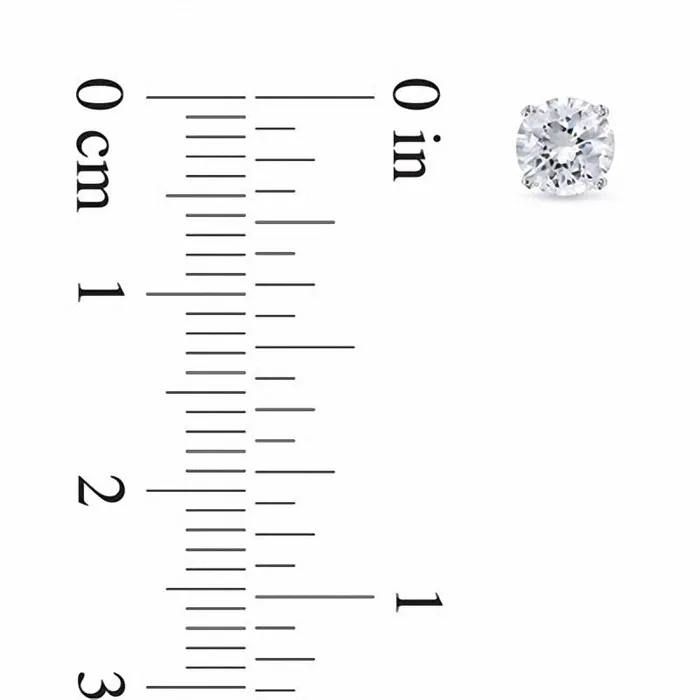 Goldia Earrings 50mm LabCreated White Sapphire Stud Earrings in 10K White Gold