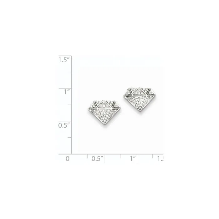 Goldia Earrings Sterling Silver Diamond Screwback Post Earrings