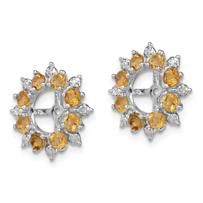 Goldia Earrings Sterling Silver Rhodium Diamond u0026 Citrine Earring Jacket