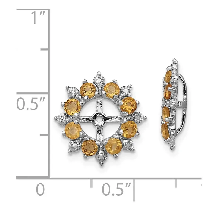 Goldia Earrings Sterling Silver Rhodium Diamond u0026 Citrine Earring Jacket