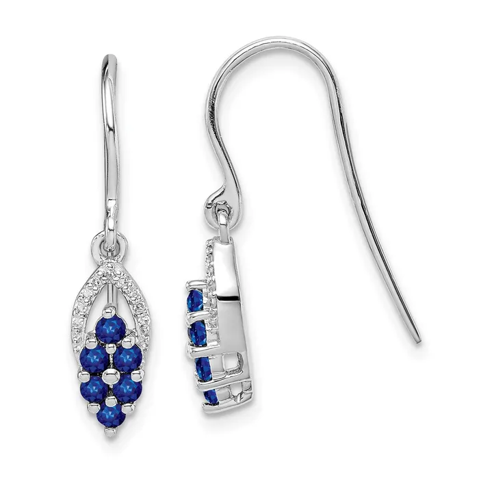 Goldia Earrings Sterling Silver Rhodium Diamond u0026 Sapphire Shepherd Hook Earrings Goldia Earrings Sterling Silver Rhodium Diamond u0026 Sapphire Shepherd Hook Earrings