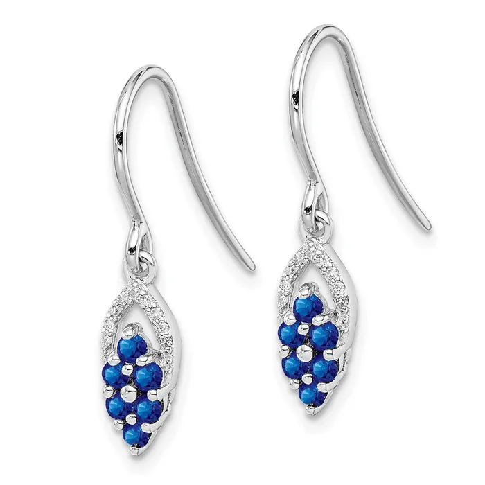 Goldia Earrings Sterling Silver Rhodium Diamond u0026 Sapphire Shepherd Hook Earrings