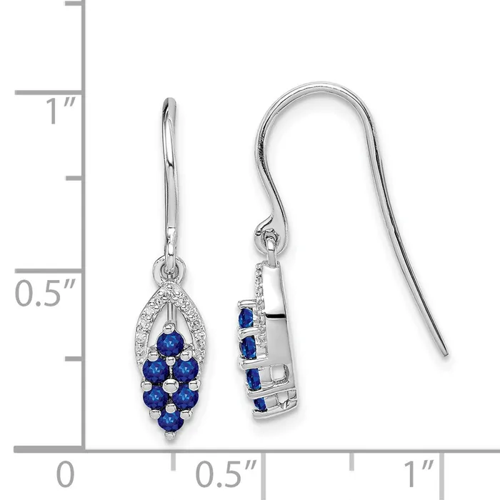 Goldia Earrings Sterling Silver Rhodium Diamond u0026 Sapphire Shepherd Hook Earrings