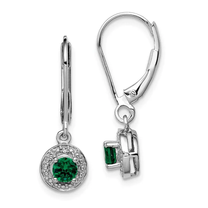 Goldia Earrings Sterling Silver Rhodiumplated Diamond u0026 Created Emerald Earrings Goldia Earrings Sterling Silver Rhodiumplated Diamond u0026 Created Emerald Earrings