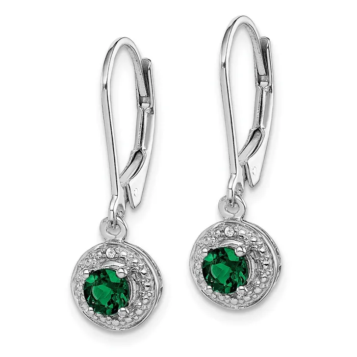 Goldia Earrings Sterling Silver Rhodiumplated Diamond u0026 Created Emerald Earrings