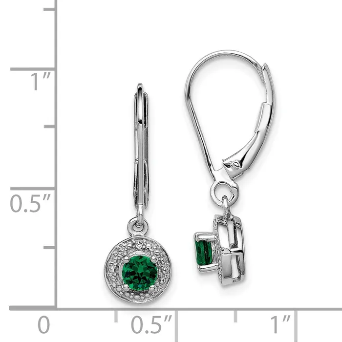 Goldia Earrings Sterling Silver Rhodiumplated Diamond u0026 Created Emerald Earrings