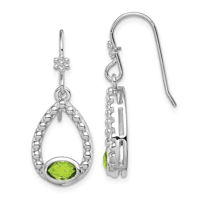 Goldia Earrings Sterling Silver Rhodiumplated Peridot Shepherd Hook Dangle Earrings Goldia Earrings Sterling Silver Rhodiumplated Peridot Shepherd Hook Dangle Earrings