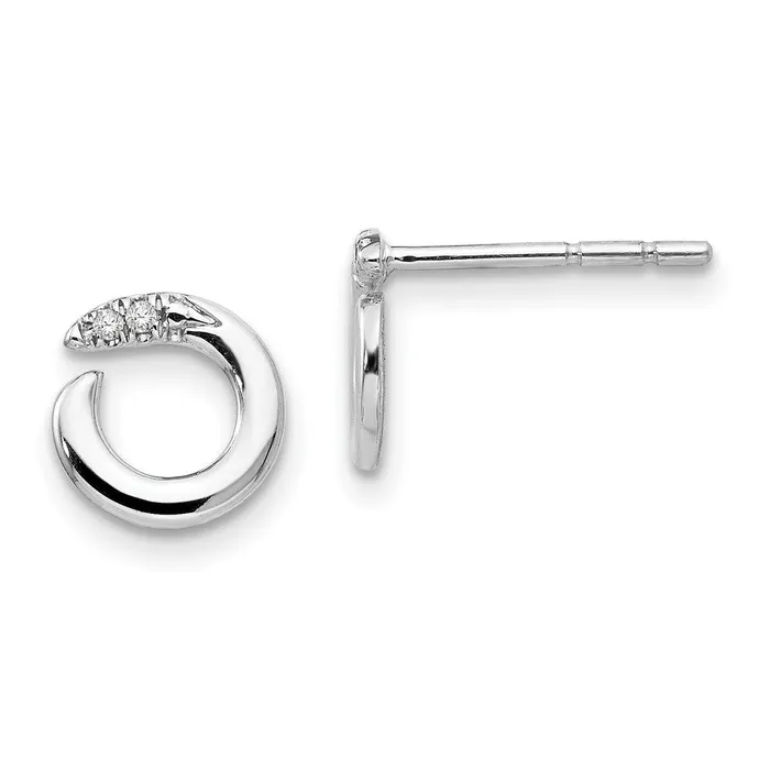 Goldia Earrings White Ice Sterling Silver Rhodiumplated Open Circle Diamond Post Earrings Goldia Earrings White Ice Sterling Silver Rhodiumplated Open Circle Diamond Post Earrings
