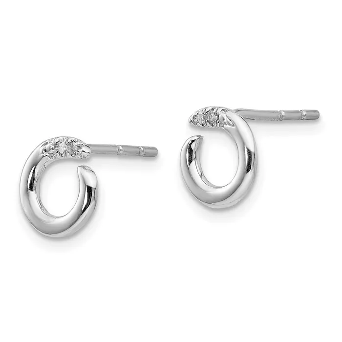 Goldia Earrings White Ice Sterling Silver Rhodiumplated Open Circle Diamond Post Earrings