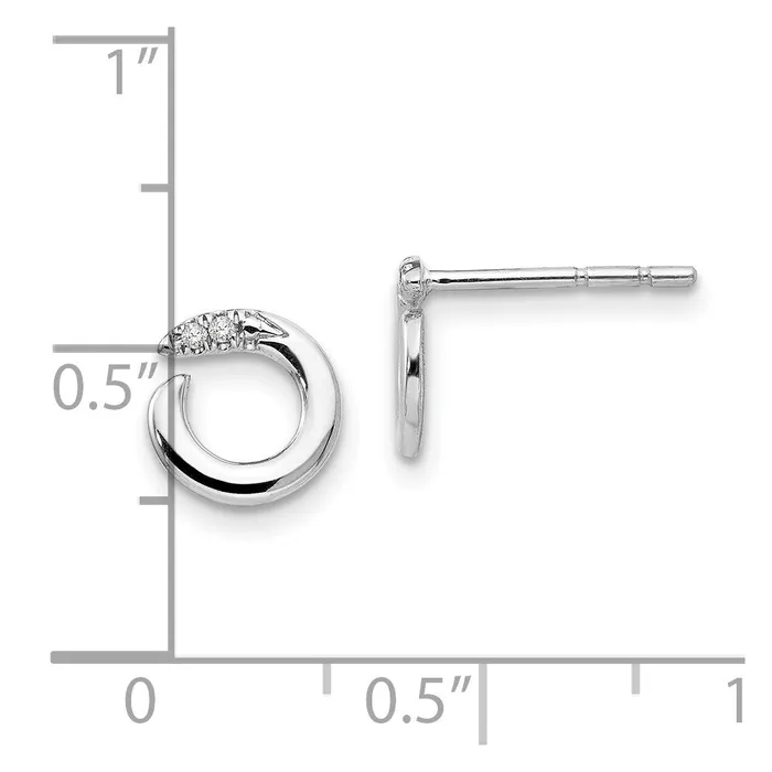 Goldia Earrings White Ice Sterling Silver Rhodiumplated Open Circle Diamond Post Earrings