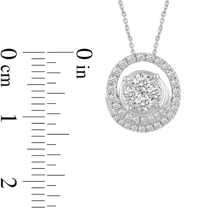 Goldia Necklaces 05 CT TW Composite Natural Diamond Open Circle Pendant in 14K White Gold Goldia Necklaces 05 CT TW Composite Natural Diamond Open Circle Pendant in 14K White Gold