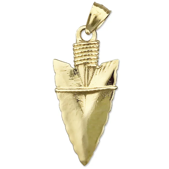 Goldia Necklaces 14K Gold Native 3D Arrowhead Pendant