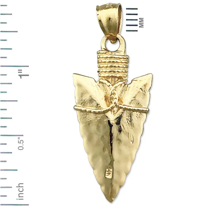 Goldia Necklaces 14K Gold Native 3D Arrowhead Pendant