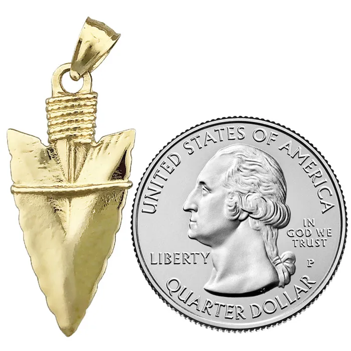 Goldia Necklaces 14K Gold Native 3D Arrowhead Pendant