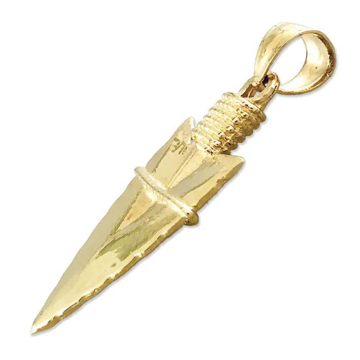 Goldia Necklaces 14K Gold Native 3D Arrowhead Pendant
