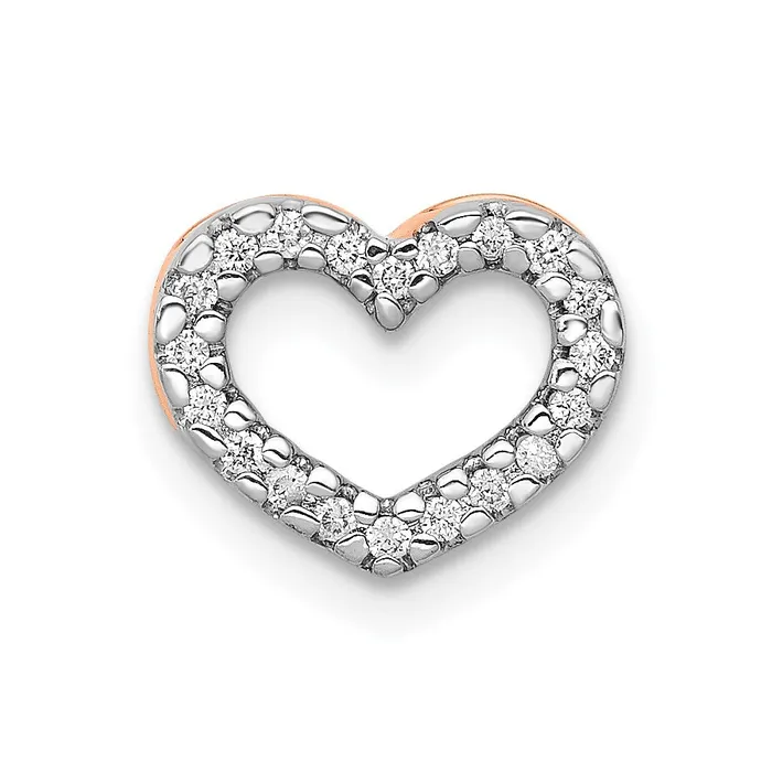 Goldia Necklaces 14k Rose Gold 115ct Real Diamond Heart Chain Slide