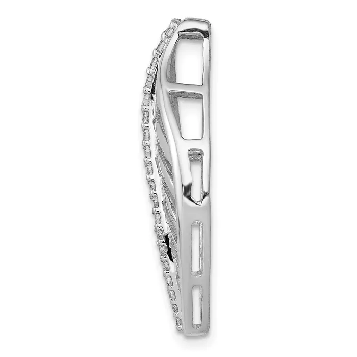 Goldia Necklaces 14k White Gold 15ct Real Diamond Leaf Chain Slide