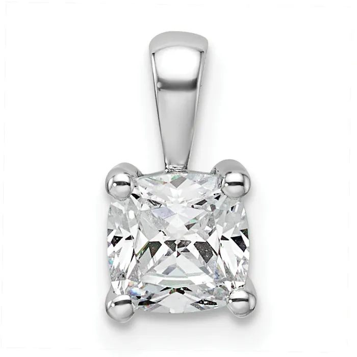Goldia Necklaces 14k White Gold 34 Ct Certified Lab Grown Diamond VSSI G Cushion Four Prong Pendant Goldia Necklaces 14k White Gold 34 Ct Certified Lab Grown Diamond VSSI G Cushion Four Prong Pendant