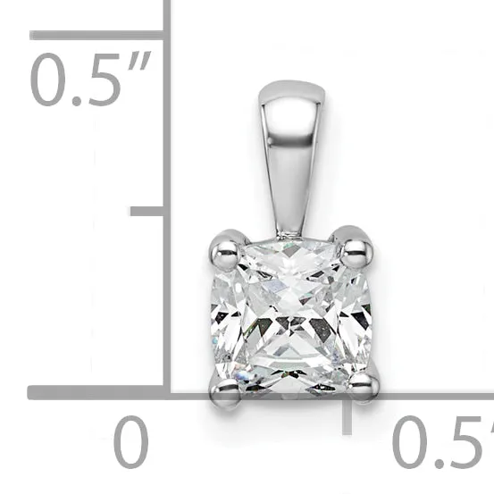 Goldia Necklaces 14k White Gold 34 Ct Certified Lab Grown Diamond VSSI G Cushion Four Prong Pendant