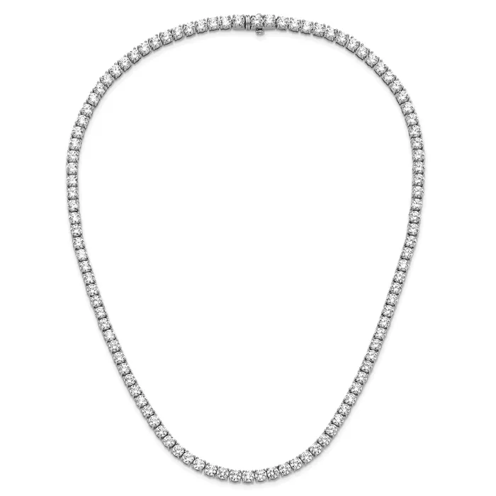 Goldia Necklaces 14k White Gold 44 Ct Lab Grown Diamond VSSI G Round 18 inch Straight Tennis Necklace