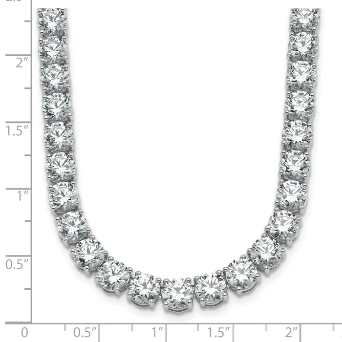 Goldia Necklaces 14k White Gold 44 Ct Lab Grown Diamond VSSI G Round 18 inch Straight Tennis Necklace