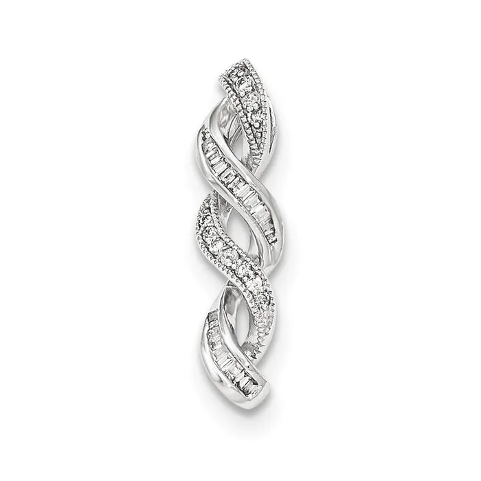 Goldia Necklaces 14K White Gold Real Diamond Chain Slide