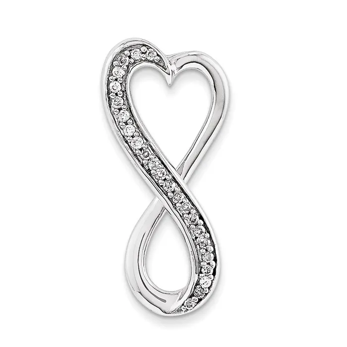 Goldia Necklaces 14K White Gold Real Diamond Freeform Heart Chain Slide Pendant Pendant Goldia Necklaces 14K White Gold Real Diamond Freeform Heart Chain Slide Pendant Pendant
