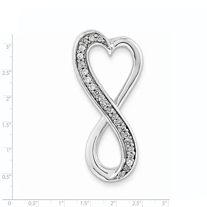 Goldia Necklaces 14K White Gold Real Diamond Freeform Heart Chain Slide Pendant Pendant