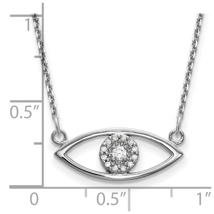 Goldia Necklaces 14k White Gold Small Necklace Real Diamond Evil Eye