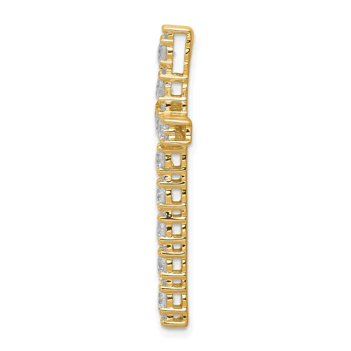 Goldia Necklaces 14k Yellow Gold 1 Ct Lab Grown Diamond VSSI G Cross Chain Slide Pendant