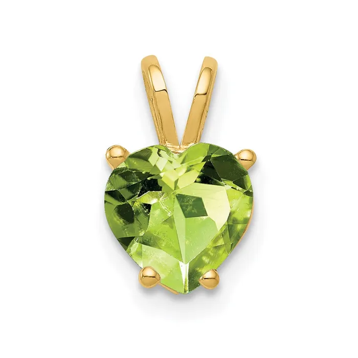 Goldia Necklaces 14K Yellow Gold 7mm Heart Peridot pendant