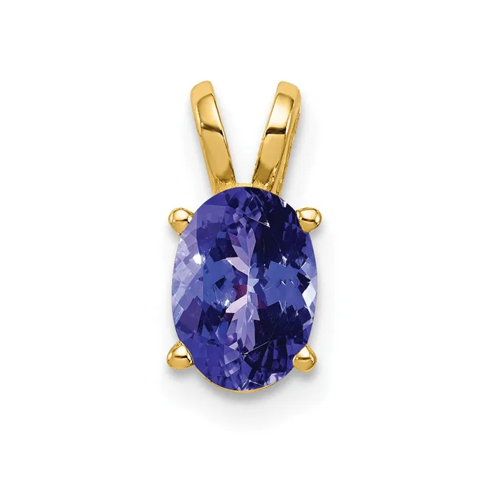 Goldia Necklaces 14k Yellow Gold 7x5mm Oval Tanzanite pendant