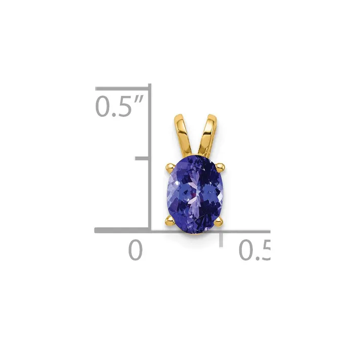 Goldia Necklaces 14k Yellow Gold 7x5mm Oval Tanzanite pendant