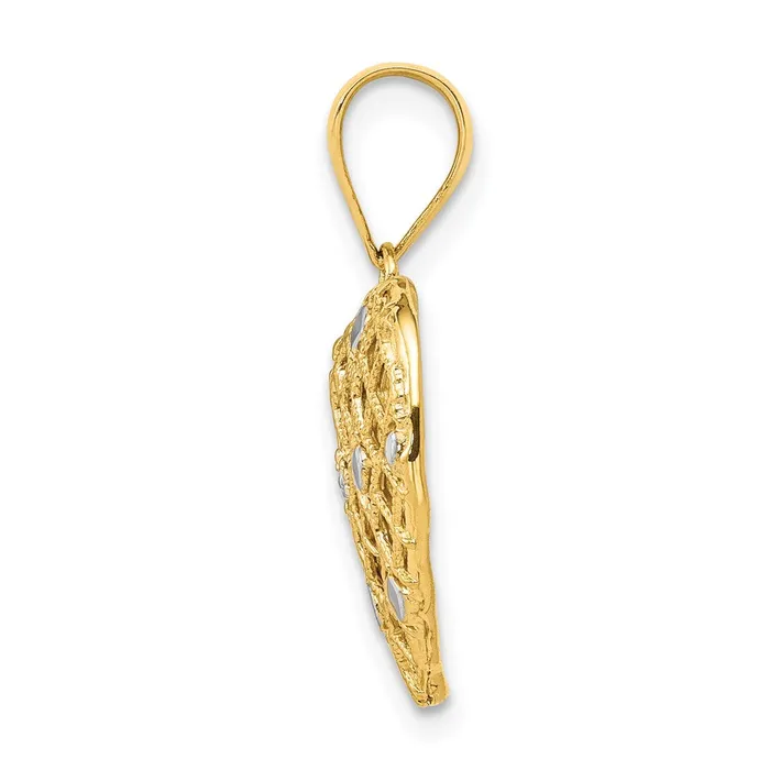 Goldia Necklaces 14k Yellow Gold and White Rhodium 12pt Real Diamond Heart Pendant