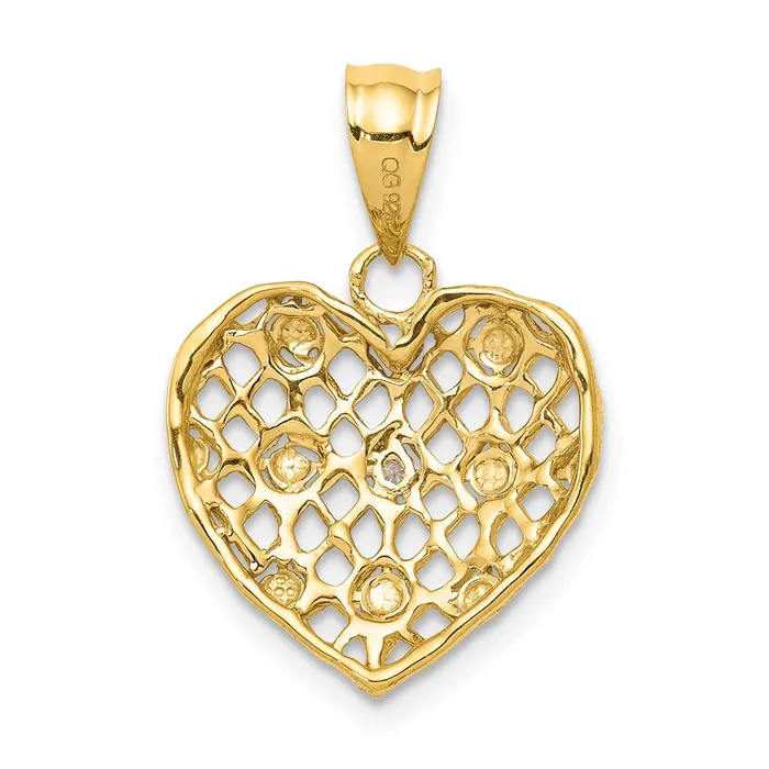Goldia Necklaces 14k Yellow Gold and White Rhodium 12pt Real Diamond Heart Pendant