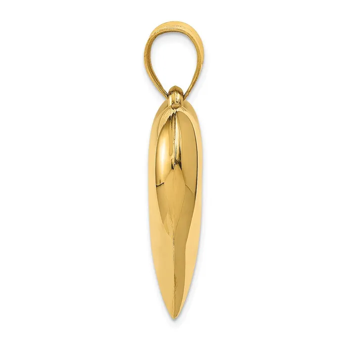 Goldia Necklaces 14k Yellow Gold Polished 3D Puffed Heart Pendant