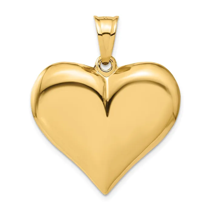 Goldia Necklaces 14k Yellow Gold Polished 3D Puffed Heart Pendant