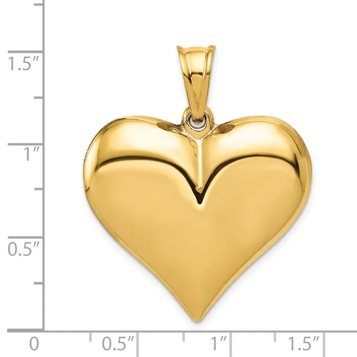 Goldia Necklaces 14k Yellow Gold Polished 3D Puffed Heart Pendant