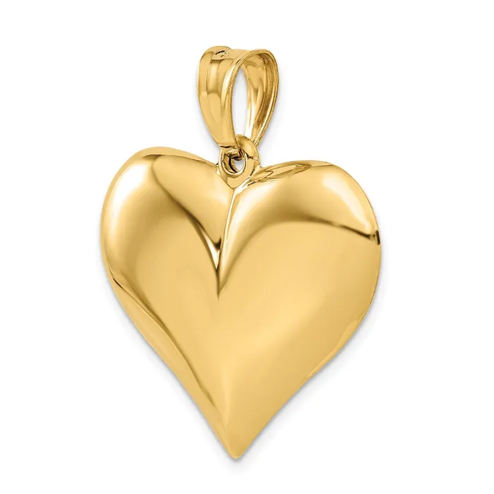Goldia Necklaces 14k Yellow Gold Polished 3D Puffed Heart Pendant