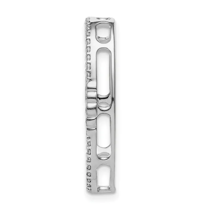 Goldia Necklaces Solid 14k White Gold 14ct Simulated CZ Oval Chain Slide