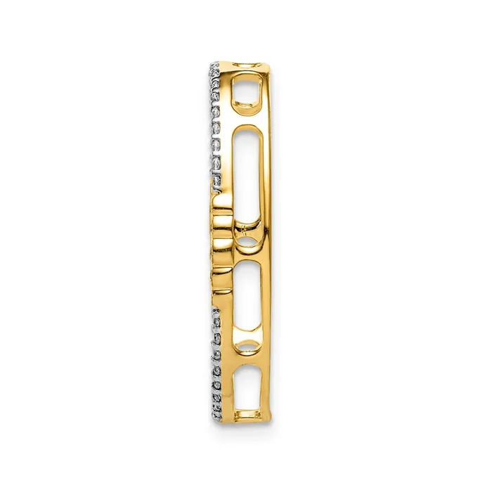 Goldia Necklaces Solid 14k White Gold 14ct Simulated CZ Oval Chain Slide