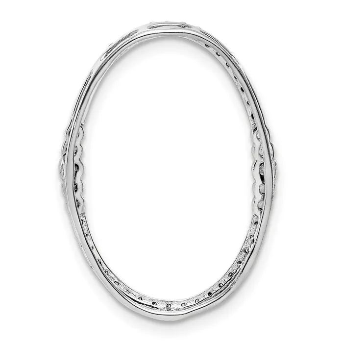 Goldia Necklaces Solid 14k White Gold 14ct Simulated CZ Oval Chain Slide