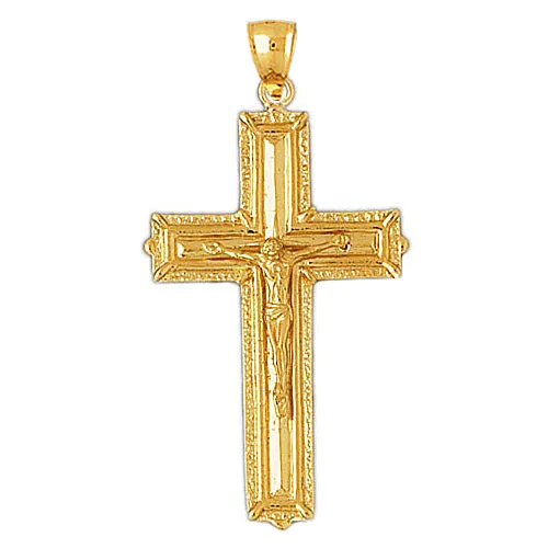 Goldia PreStyled Sets 14K Gold 48MM Crucifix Pendant